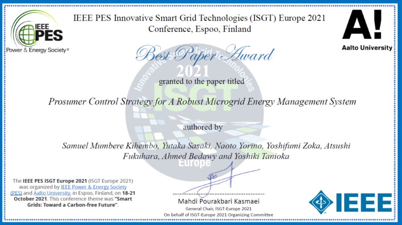 ISGT Europe 2021 Award